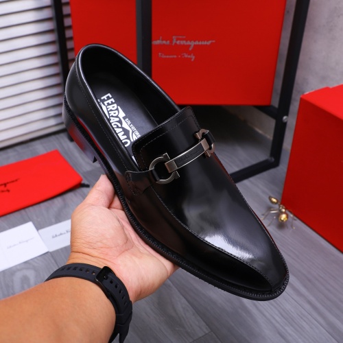 Replica Salvatore Ferragamo Leather Shoes For Men #1257026 $82.00 USD for Wholesale