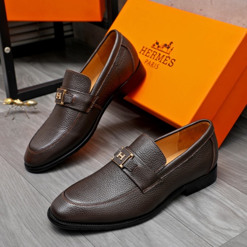 Wholesale Hermes Leather Shoes For Men #1257039 $82.00 USD, Wholesale Quality Replica Hermes Leather Shoes