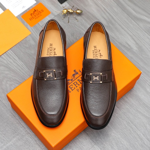 Replica Hermes Leather Shoes For Men #1257039 $82.00 USD for Wholesale