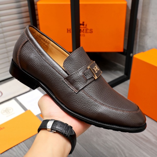 Replica Hermes Leather Shoes For Men #1257039 $82.00 USD for Wholesale