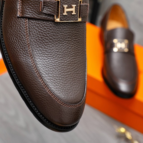 Replica Hermes Leather Shoes For Men #1257039 $82.00 USD for Wholesale