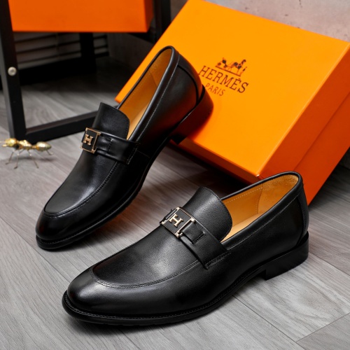 Wholesale Hermes Leather Shoes For Men #1257041 $82.00 USD, Wholesale Quality Replica Hermes Leather Shoes