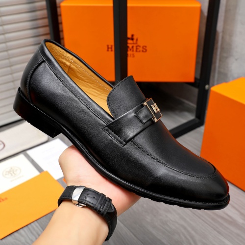 Replica Hermes Leather Shoes For Men #1257041 $82.00 USD for Wholesale