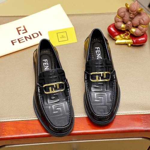 Wholesale Fendi Leather Shoes For Men #1257067 $85.00 USD, Wholesale Quality Replica Fendi Leather Shoes