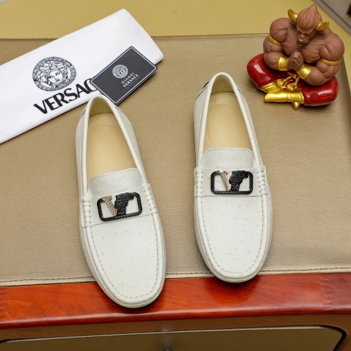 Wholesale Versace Leather Shoes For Men #1257068 $68.00 USD, Wholesale Quality Replica Versace Leather Shoes