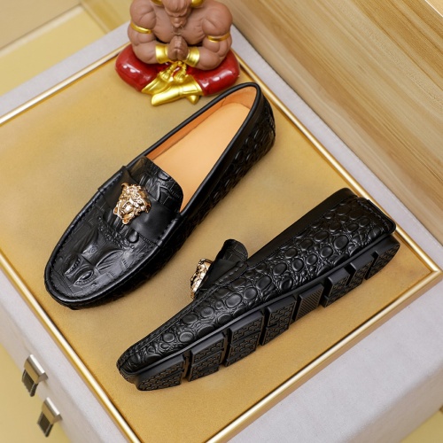 Replica Versace Leather Shoes For Men #1257070 $68.00 USD for Wholesale