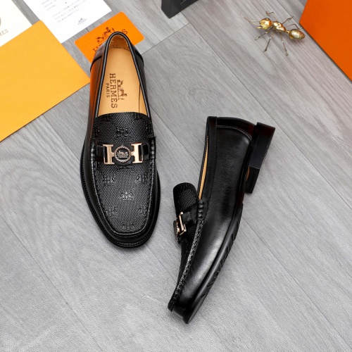 Replica Hermes Leather Shoes For Men #1257112 $82.00 USD for Wholesale