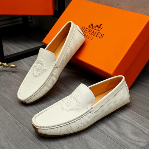 Replica Hermes Leather Shoes For Men #1257119 $68.00 USD for Wholesale