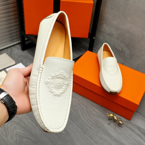 Replica Hermes Leather Shoes For Men #1257119 $68.00 USD for Wholesale