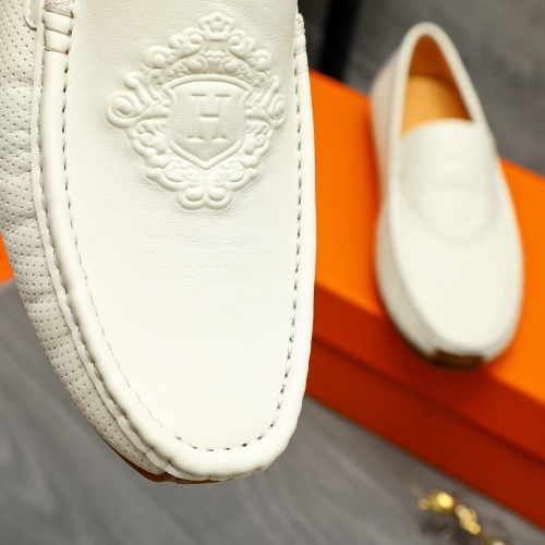 Replica Hermes Leather Shoes For Men #1257119 $68.00 USD for Wholesale