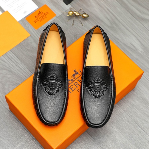 Wholesale Hermes Leather Shoes For Men #1257121 $68.00 USD, Wholesale Quality Replica Hermes Leather Shoes