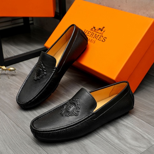 Replica Hermes Leather Shoes For Men #1257121 $68.00 USD for Wholesale