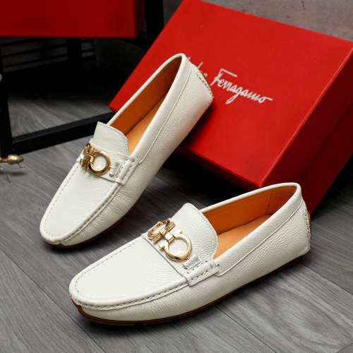 Replica Salvatore Ferragamo Leather Shoes For Men #1257162 $68.00 USD for Wholesale