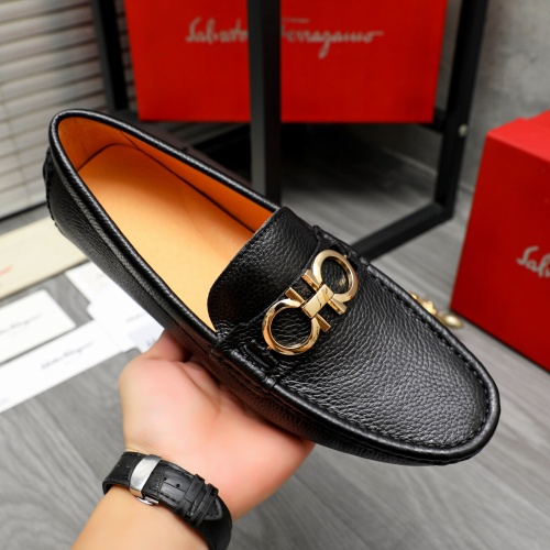 Replica Salvatore Ferragamo Leather Shoes For Men #1257163 $68.00 USD for Wholesale