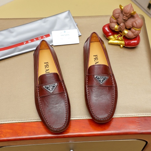 Wholesale Prada Leather Shoes For Men #1257184 $68.00 USD, Wholesale Quality Replica Prada Leather Shoes