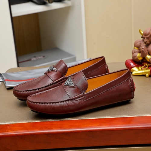 Replica Prada Leather Shoes For Men #1257184 $68.00 USD for Wholesale