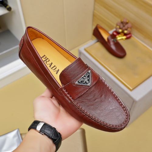 Replica Prada Leather Shoes For Men #1257184 $68.00 USD for Wholesale