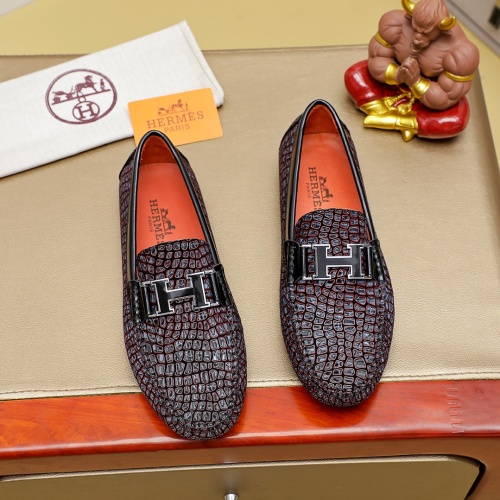 Wholesale Hermes Leather Shoes For Men #1257186 $68.00 USD, Wholesale Quality Replica Hermes Leather Shoes