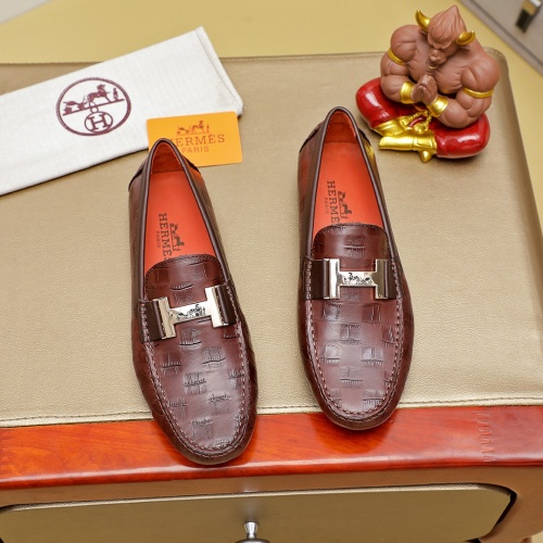 Wholesale Hermes Leather Shoes For Men #1257188 $68.00 USD, Wholesale Quality Replica Hermes Leather Shoes