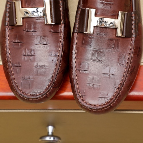 Replica Hermes Leather Shoes For Men #1257188 $68.00 USD for Wholesale