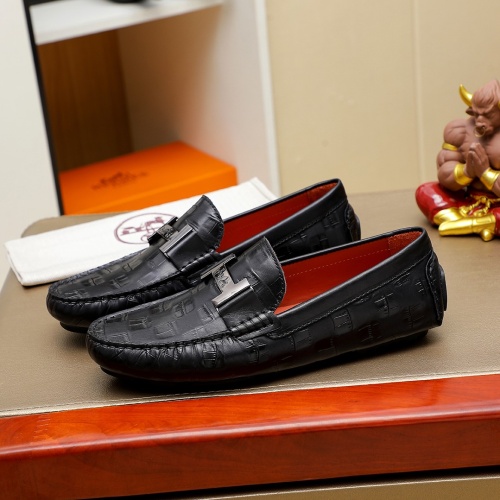 Replica Hermes Leather Shoes For Men #1257189 $68.00 USD for Wholesale