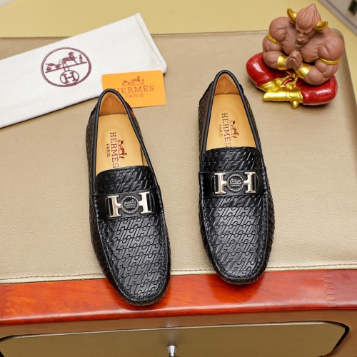 Wholesale Hermes Leather Shoes For Men #1257191 $68.00 USD, Wholesale Quality Replica Hermes Leather Shoes