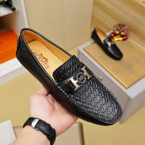 Replica Hermes Leather Shoes For Men #1257191 $68.00 USD for Wholesale