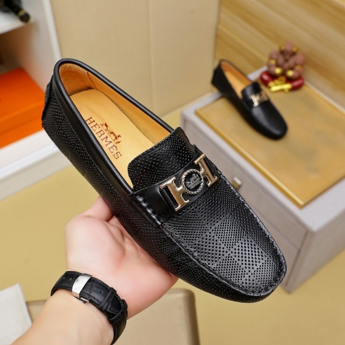 Replica Hermes Leather Shoes For Men #1257192 $68.00 USD for Wholesale