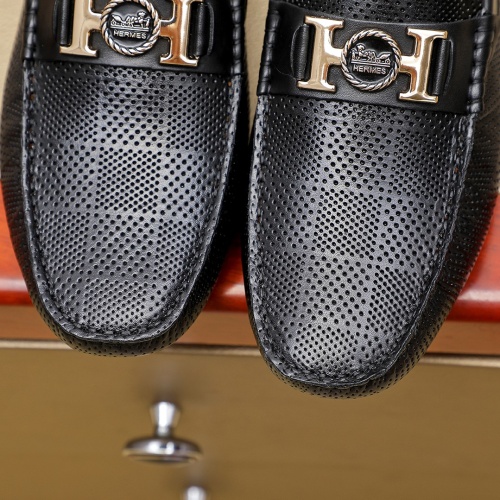 Replica Hermes Leather Shoes For Men #1257192 $68.00 USD for Wholesale