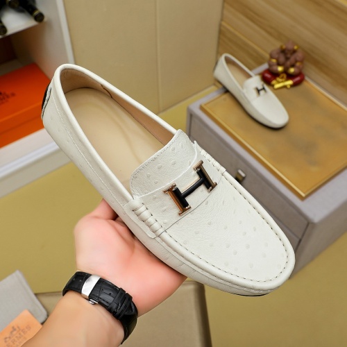 Replica Hermes Leather Shoes For Men #1257193 $68.00 USD for Wholesale