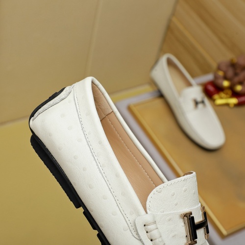 Replica Hermes Leather Shoes For Men #1257193 $68.00 USD for Wholesale