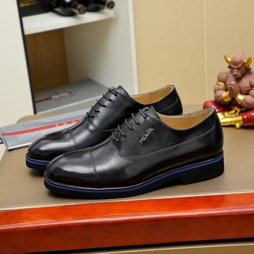 Wholesale Prada Leather Shoes For Men #1257196 $96.00 USD, Wholesale Quality Replica Prada Leather Shoes