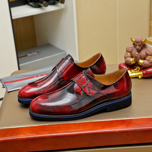 Wholesale Prada Leather Shoes For Men #1257199 $96.00 USD, Wholesale Quality Replica Prada Leather Shoes