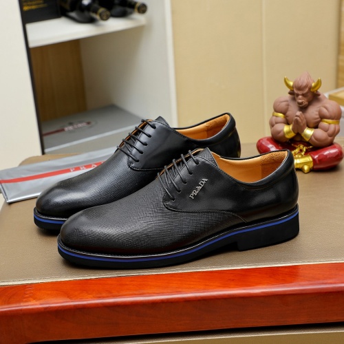 Wholesale Prada Leather Shoes For Men #1257201 $96.00 USD, Wholesale Quality Replica Prada Leather Shoes