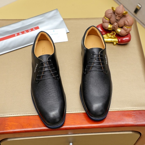 Replica Prada Leather Shoes For Men #1257201 $96.00 USD for Wholesale