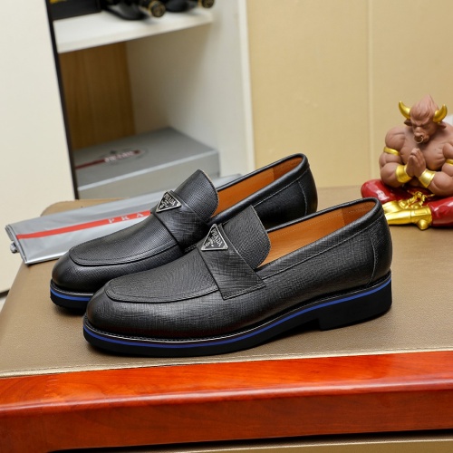 Wholesale Prada Leather Shoes For Men #1257207 $96.00 USD, Wholesale Quality Replica Prada Leather Shoes