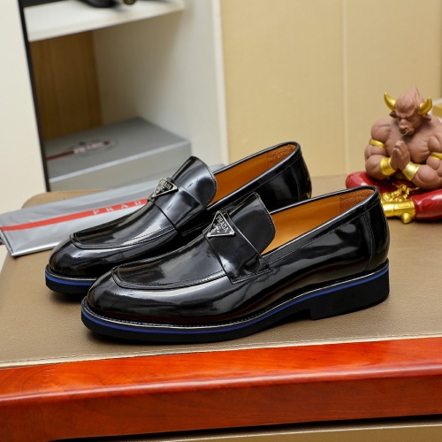 Wholesale Prada Leather Shoes For Men #1257208 $96.00 USD, Wholesale Quality Replica Prada Leather Shoes