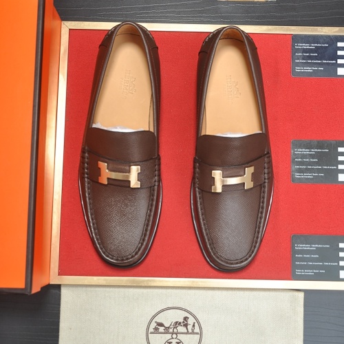 Replica Hermes Leather Shoes For Men #1257209 $98.00 USD for Wholesale