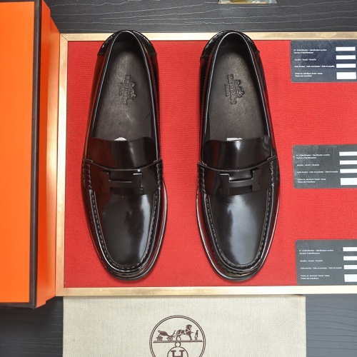 Replica Hermes Leather Shoes For Men #1257211 $98.00 USD for Wholesale