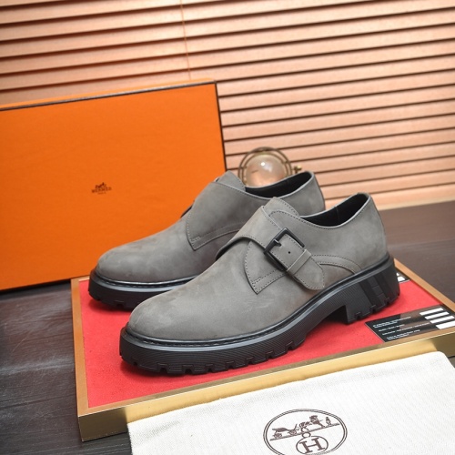 Wholesale Hermes Leather Shoes For Men #1257320 $118.00 USD, Wholesale Quality Replica Hermes Leather Shoes