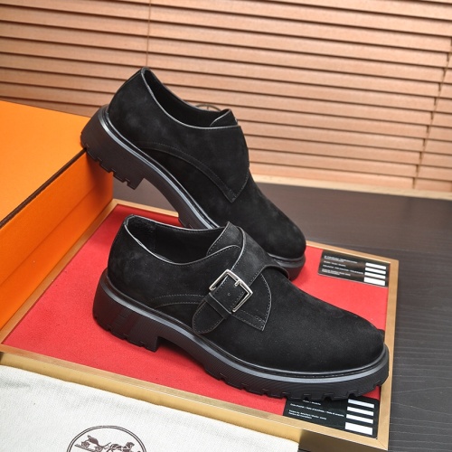 Replica Hermes Leather Shoes For Men #1257325 $118.00 USD for Wholesale