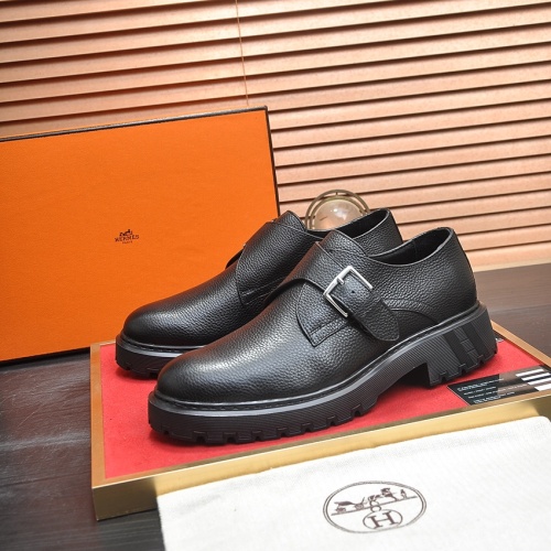 Wholesale Hermes Leather Shoes For Men #1257327 $118.00 USD, Wholesale Quality Replica Hermes Leather Shoes