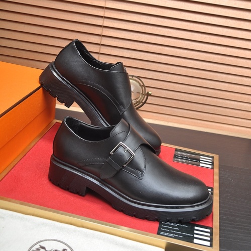 Replica Hermes Leather Shoes For Men #1257328 $118.00 USD for Wholesale