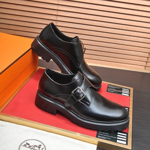 Replica Hermes Leather Shoes For Men #1257329 $118.00 USD for Wholesale