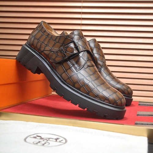 Replica Hermes Leather Shoes For Men #1257330 $118.00 USD for Wholesale