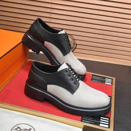 Replica Hermes Leather Shoes For Men #1257332 $118.00 USD for Wholesale