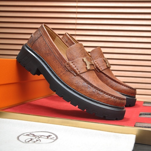 Replica Hermes Leather Shoes For Men #1257333 $118.00 USD for Wholesale