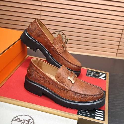 Replica Hermes Leather Shoes For Men #1257333 $118.00 USD for Wholesale