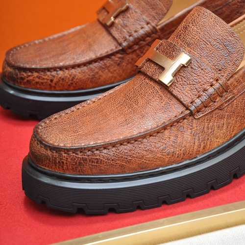 Replica Hermes Leather Shoes For Men #1257333 $118.00 USD for Wholesale