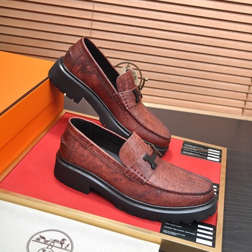 Replica Hermes Leather Shoes For Men #1257334 $118.00 USD for Wholesale